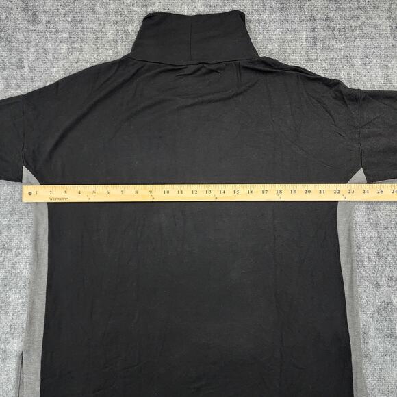 Eileen Fisher Sweater Womens Medium Black Gray Turtleneck Stretch Long Sleeve - Picture 4 of 12